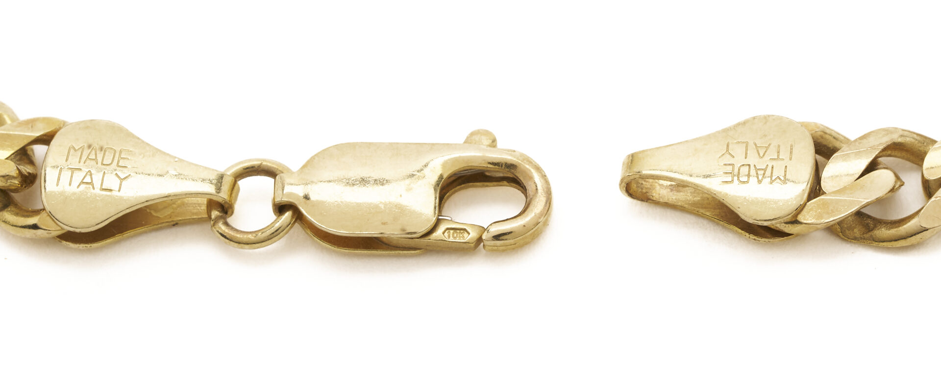 Lot 1263: 10K Italian Gold Figaro Chain Bracelet