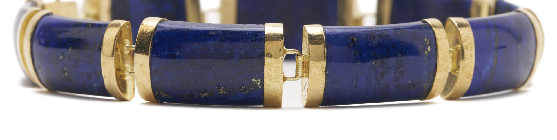 Lot 1265: 14K Gold & Lapis Bracelet
