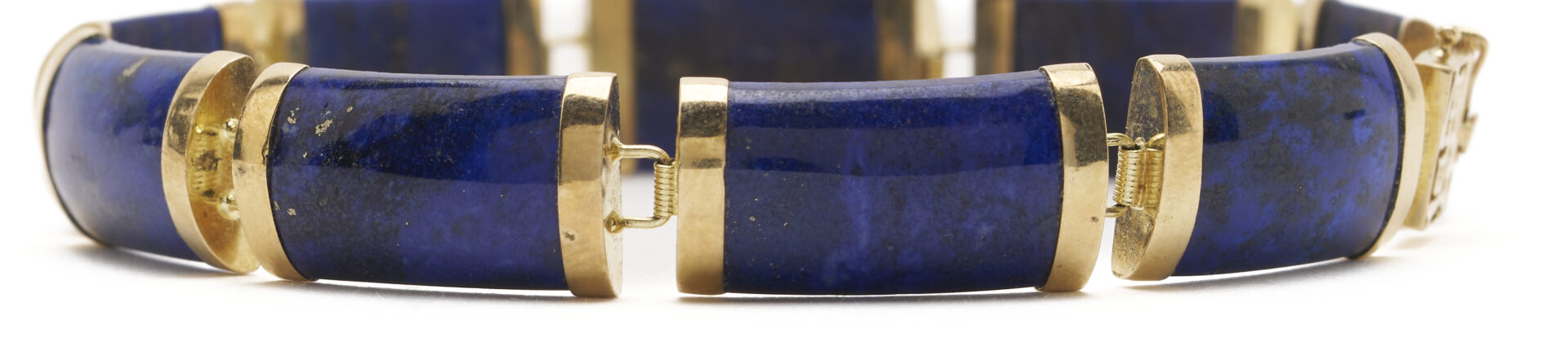 Lot 1265: 14K Gold & Lapis Bracelet