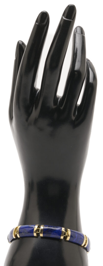 Lot 1265: 14K Gold & Lapis Bracelet