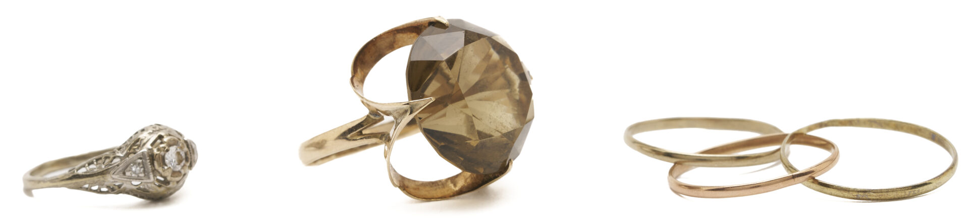 Lot 1267: 3 Ladies’ 14K Gold Rings