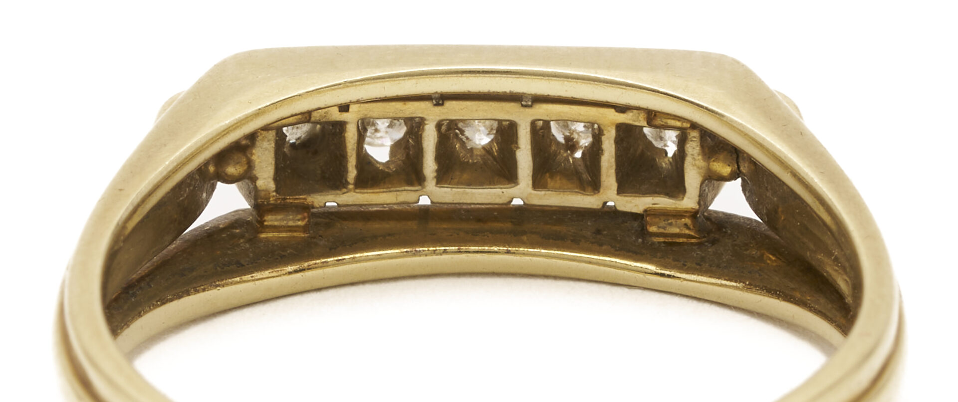 Lot 1269: 14K Gold & Diamond Ring (row of diamonds)