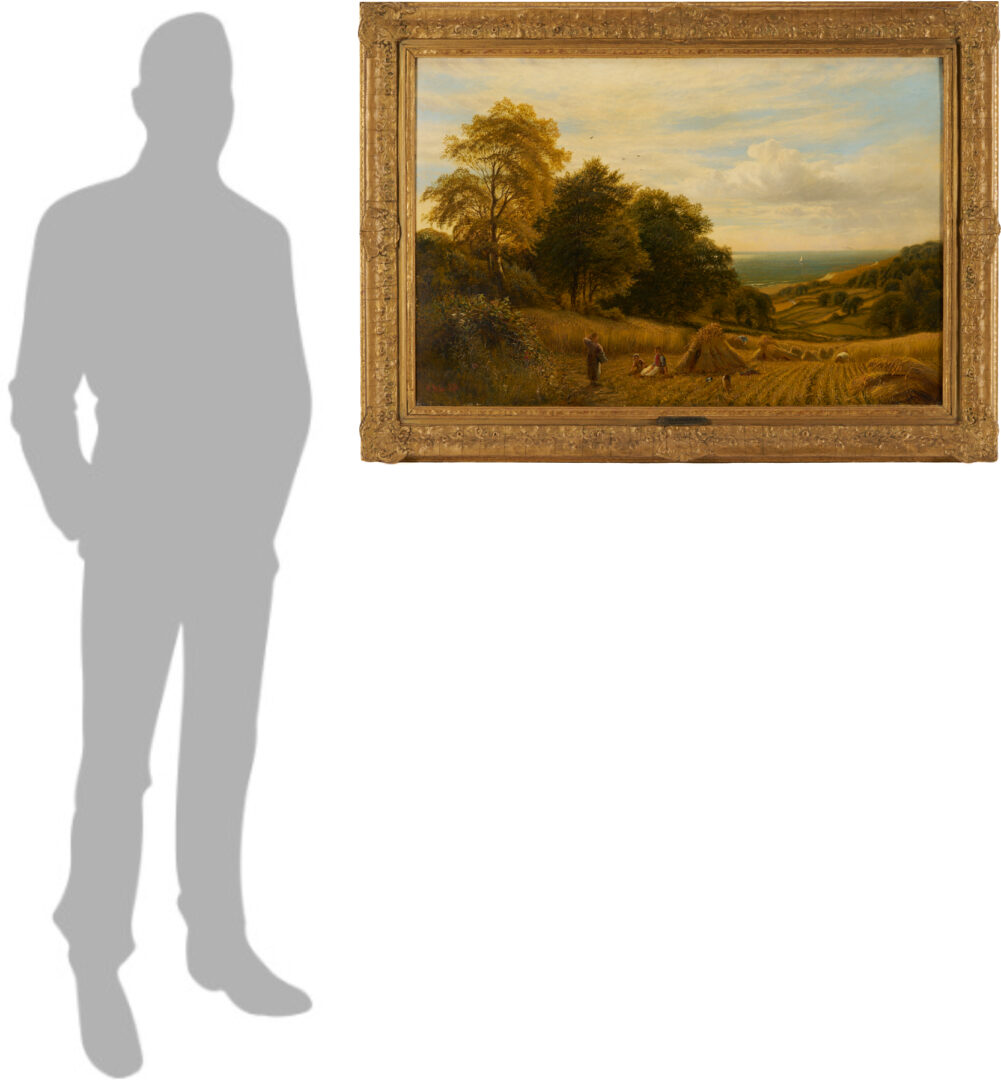 Lot 126: Alfred A Glendening, Sr. O/C Harvest Landscape Painting, Noonday Rest