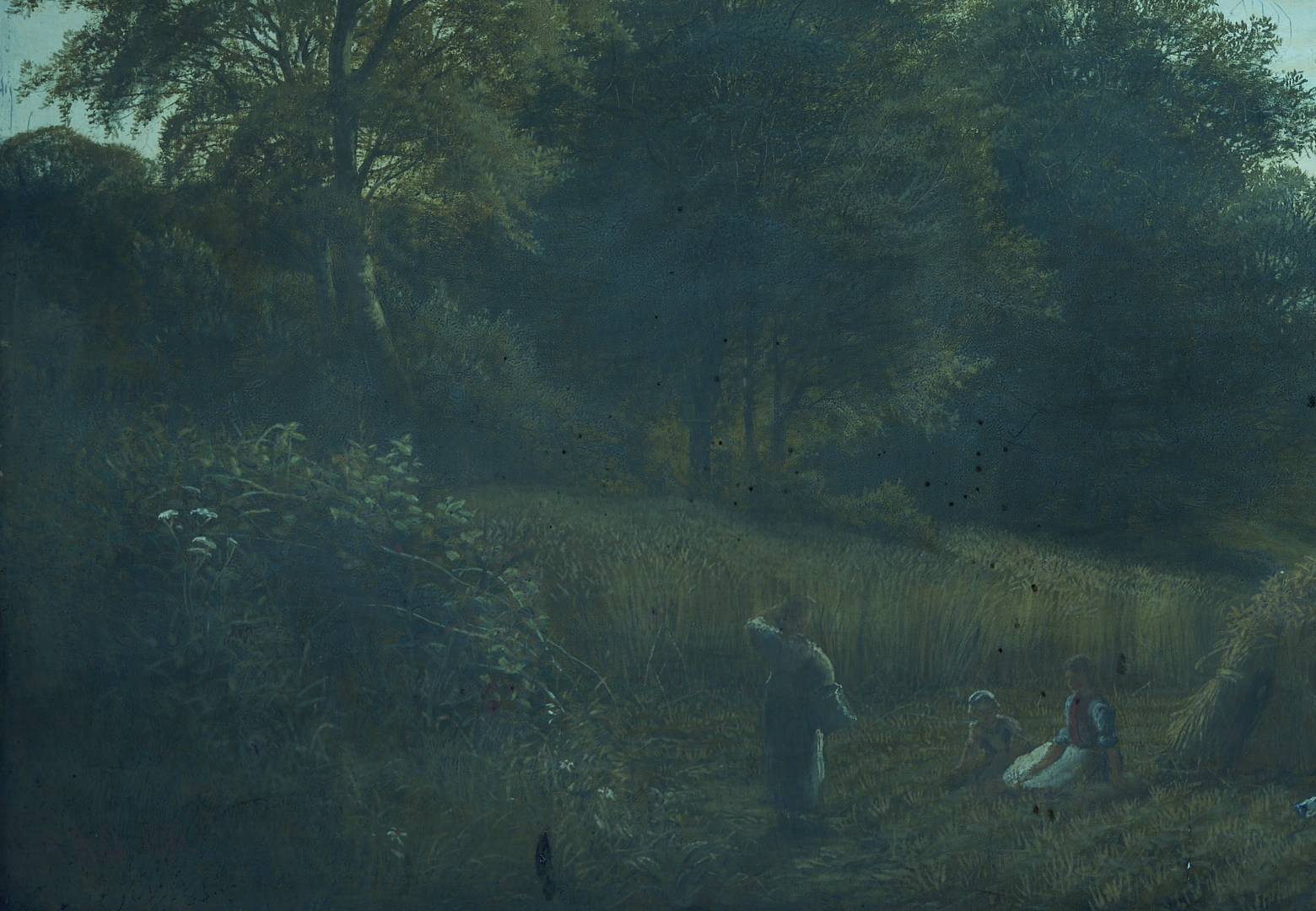 Lot 126: Alfred A Glendening, Sr. O/C Harvest Landscape Painting, Noonday Rest