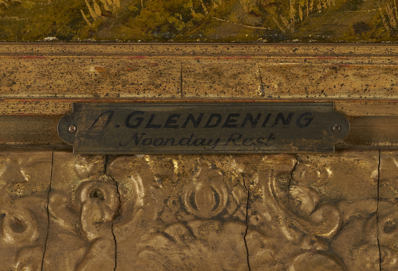 Lot 126: Alfred A Glendening, Sr. O/C Harvest Landscape Painting, Noonday Rest