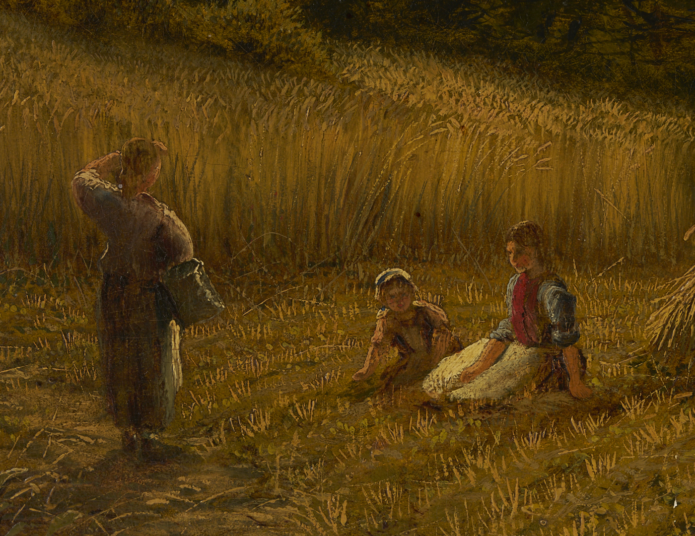 Lot 126: Alfred A Glendening, Sr. O/C Harvest Landscape Painting, Noonday Rest