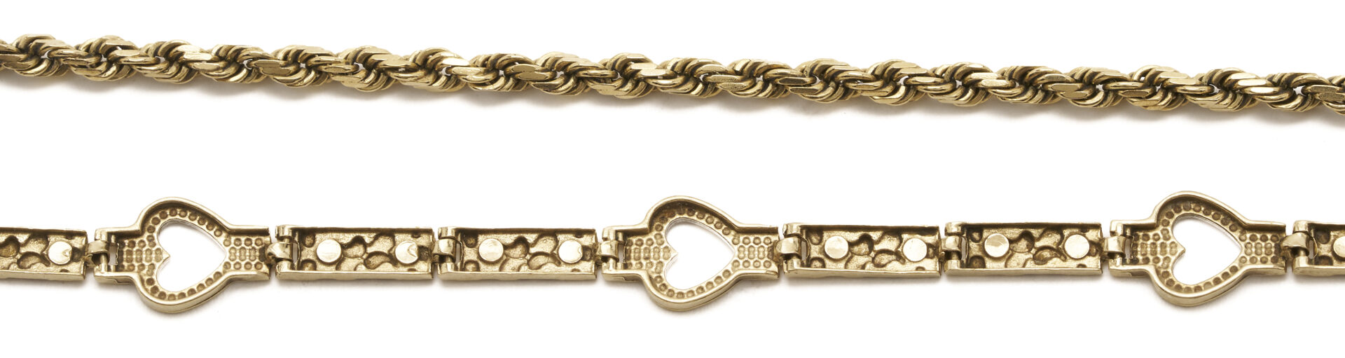 Lot 1270: 2 Ladies’ 10K Gold Bracelets