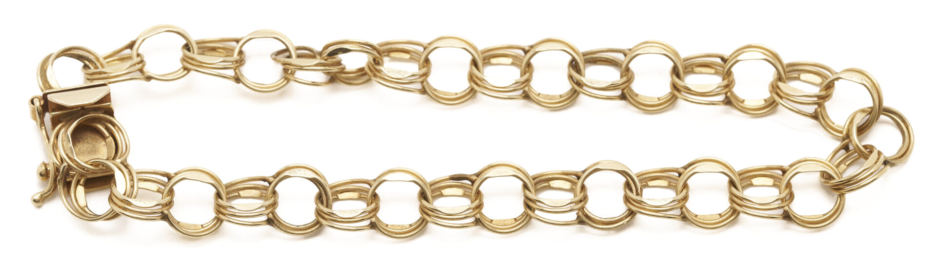Lot 1273: 14K Gold Double Link Bracelet