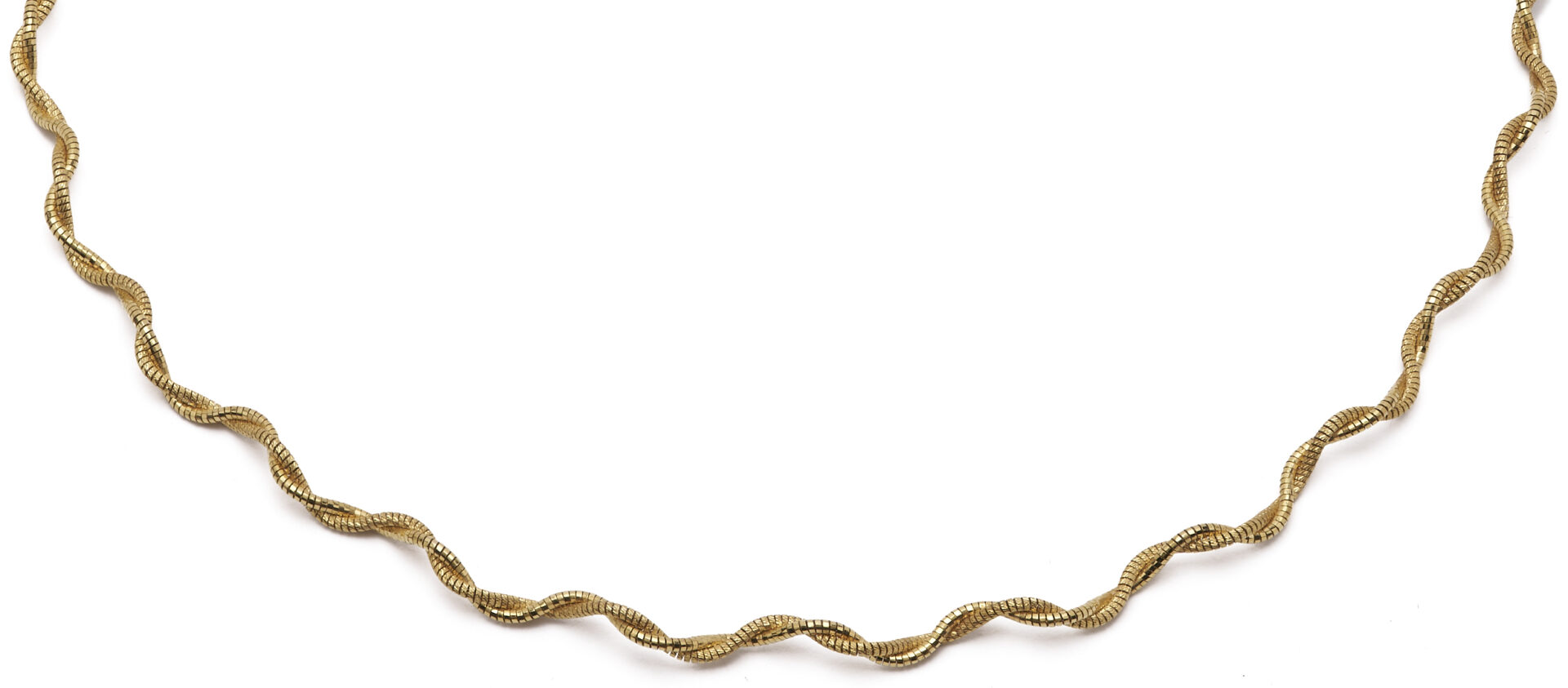 Lot 1274: 14K Italian Gold Diamond Cut Necklace