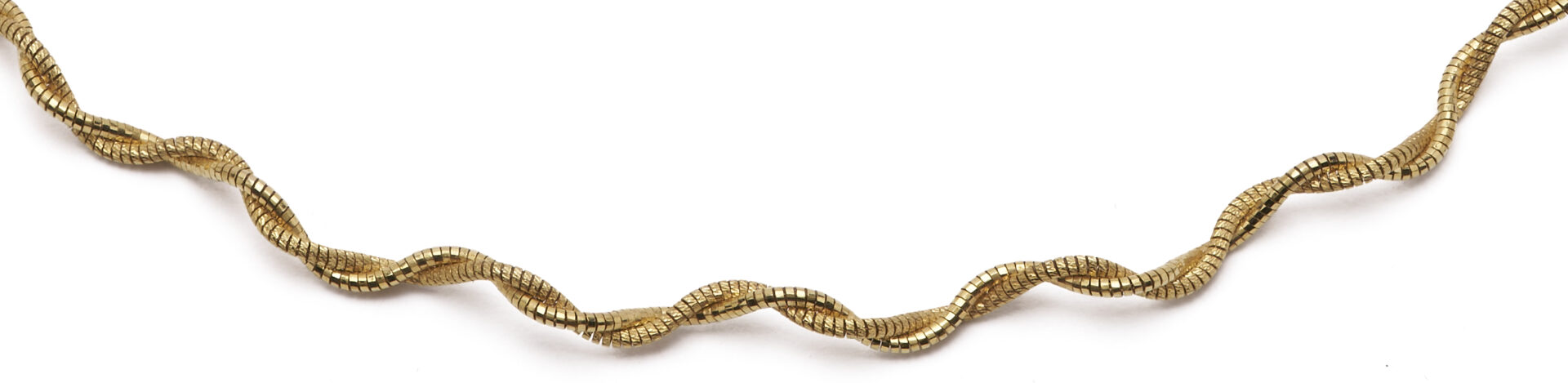 Lot 1274: 14K Italian Gold Diamond Cut Necklace