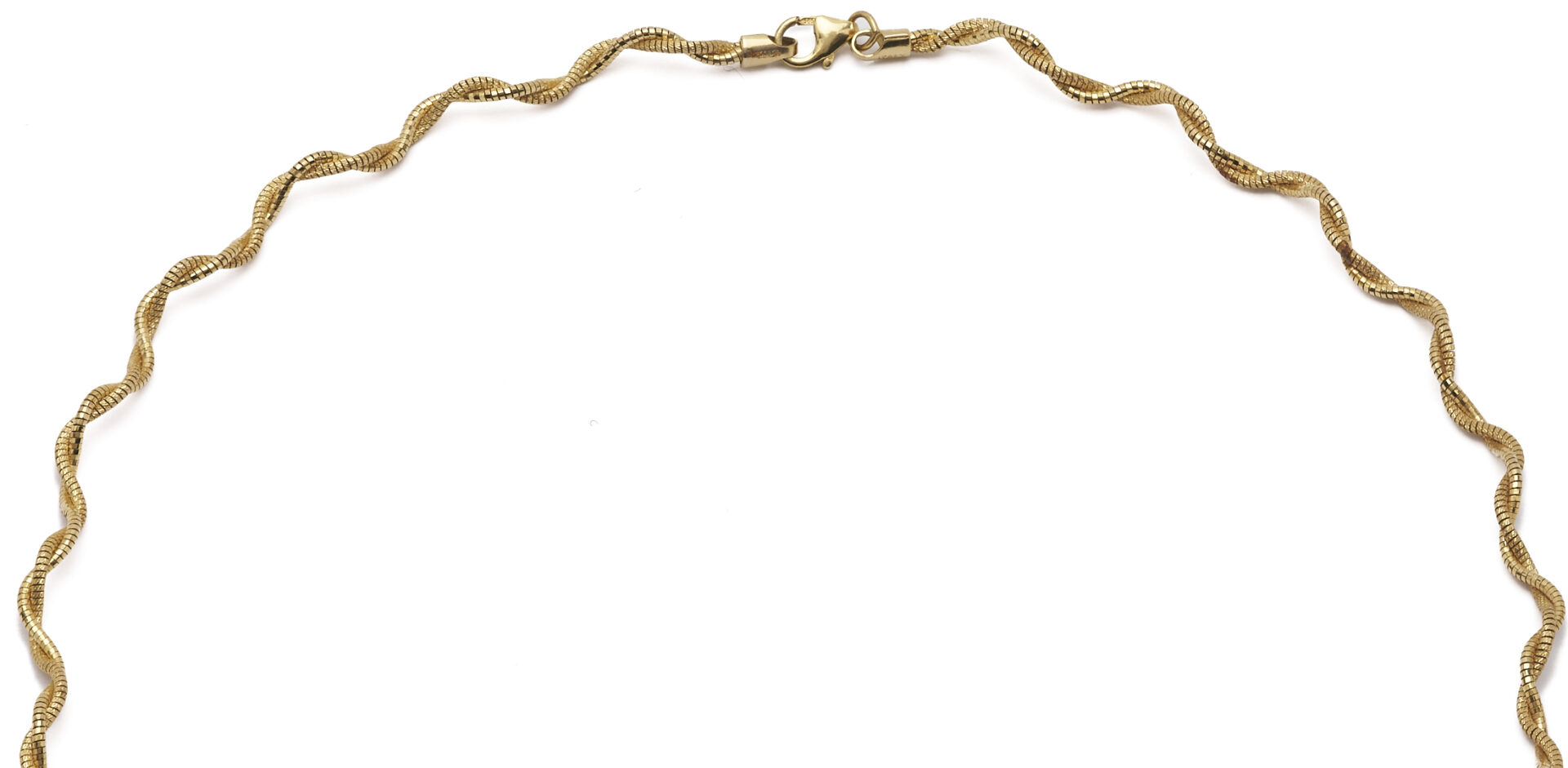 Lot 1274: 14K Italian Gold Diamond Cut Necklace