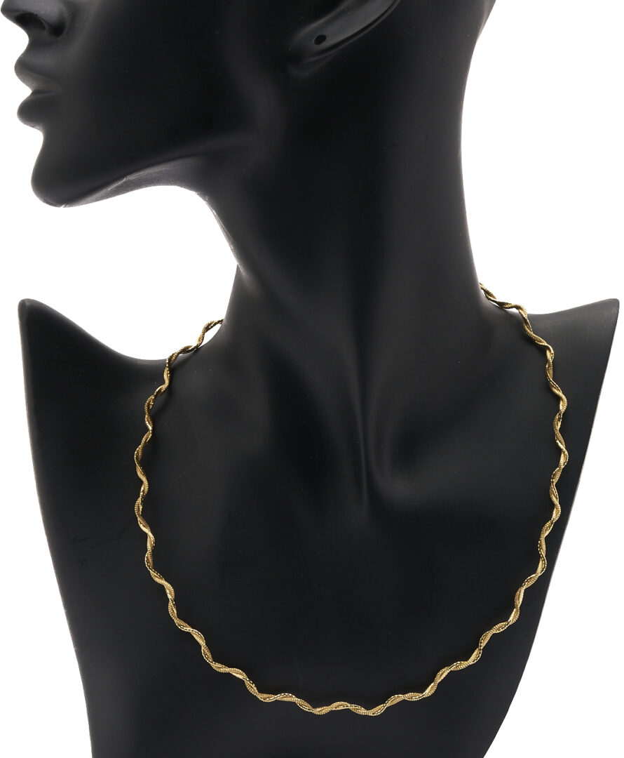 Lot 1274: 14K Italian Gold Diamond Cut Necklace