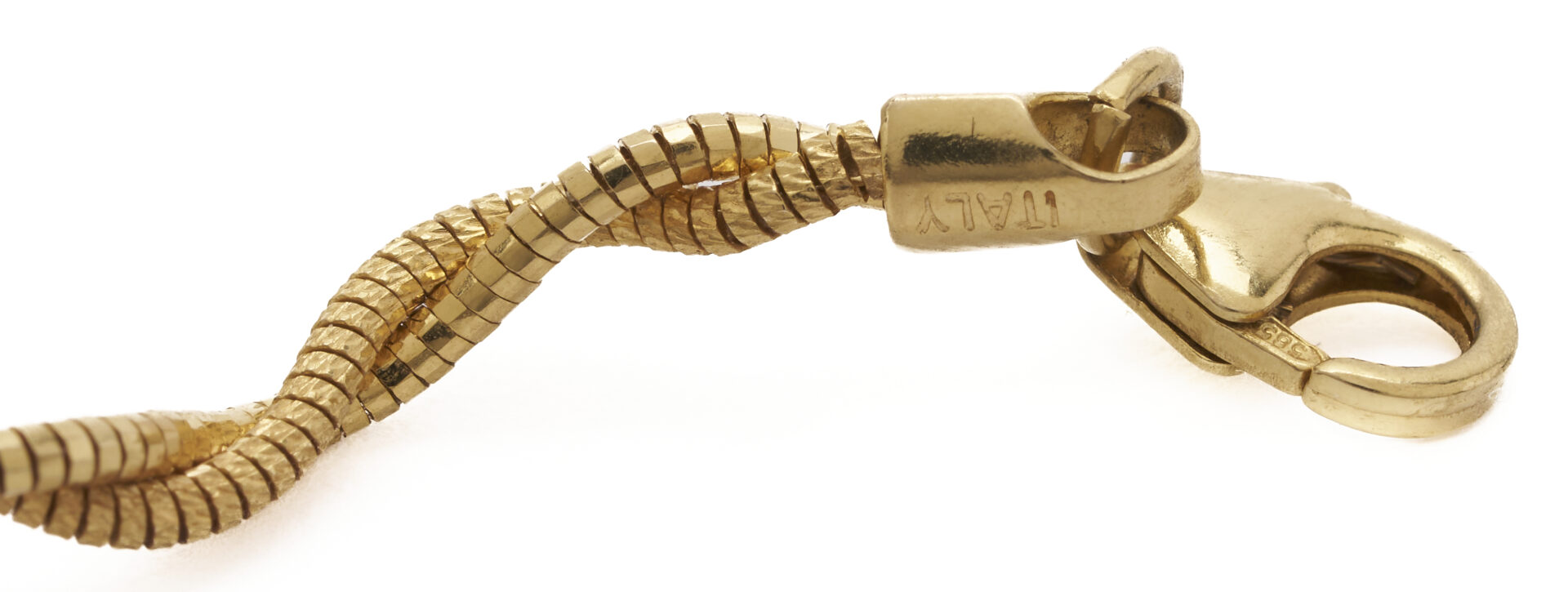 Lot 1274: 14K Italian Gold Diamond Cut Necklace