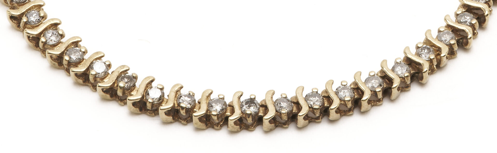 Lot 1275: 10K Gold Diamond Tennis Bracelet