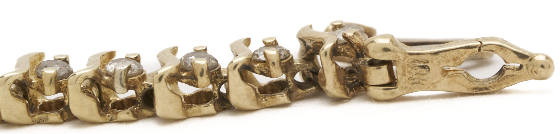 Lot 1275: 10K Gold Diamond Tennis Bracelet