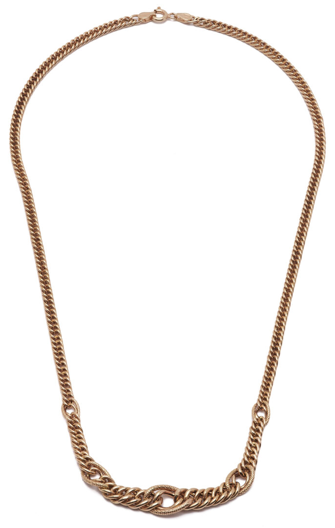 Lot 1279: 14K Italian Rose Gold Chain Necklace