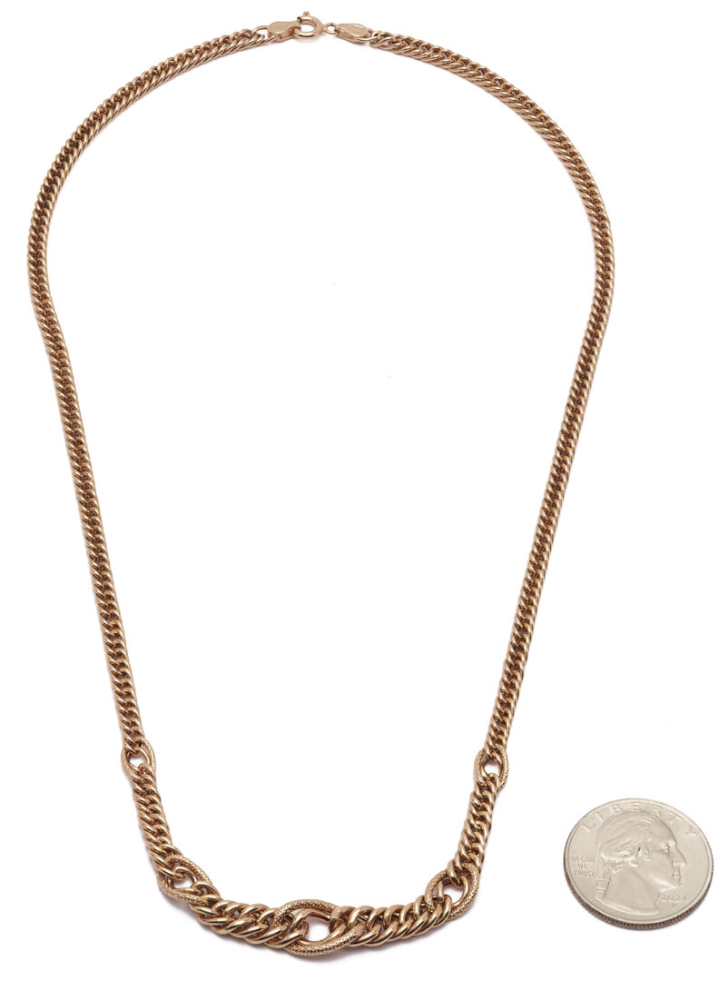 Lot 1279: 14K Italian Rose Gold Chain Necklace