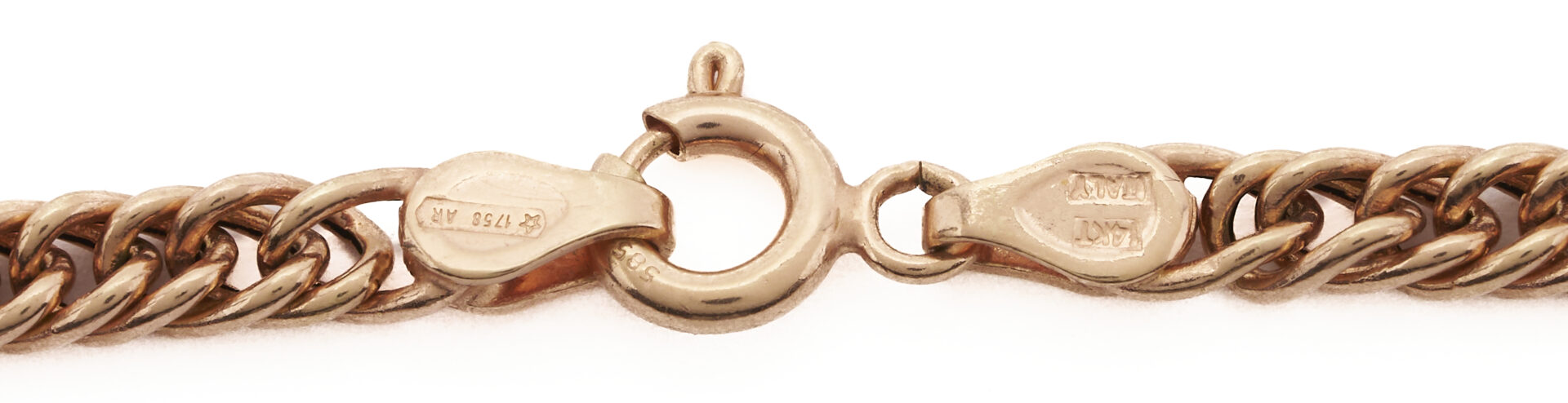 Lot 1279: 14K Italian Rose Gold Chain Necklace