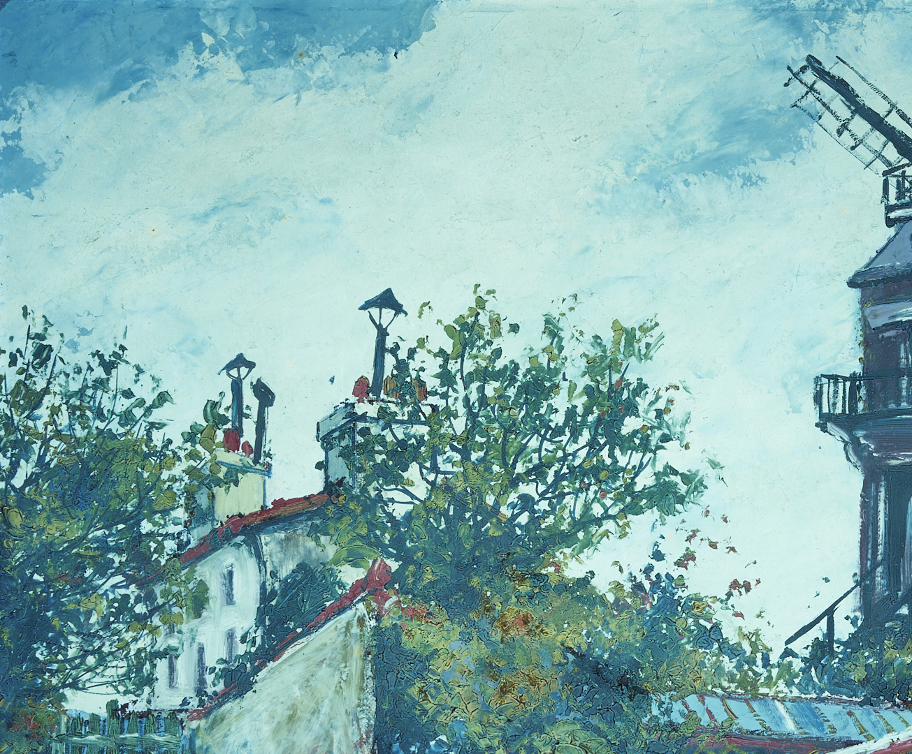 Lot 127: Elisee Maclet O/B Painting, Le Moulin de la Galette, Montmartre