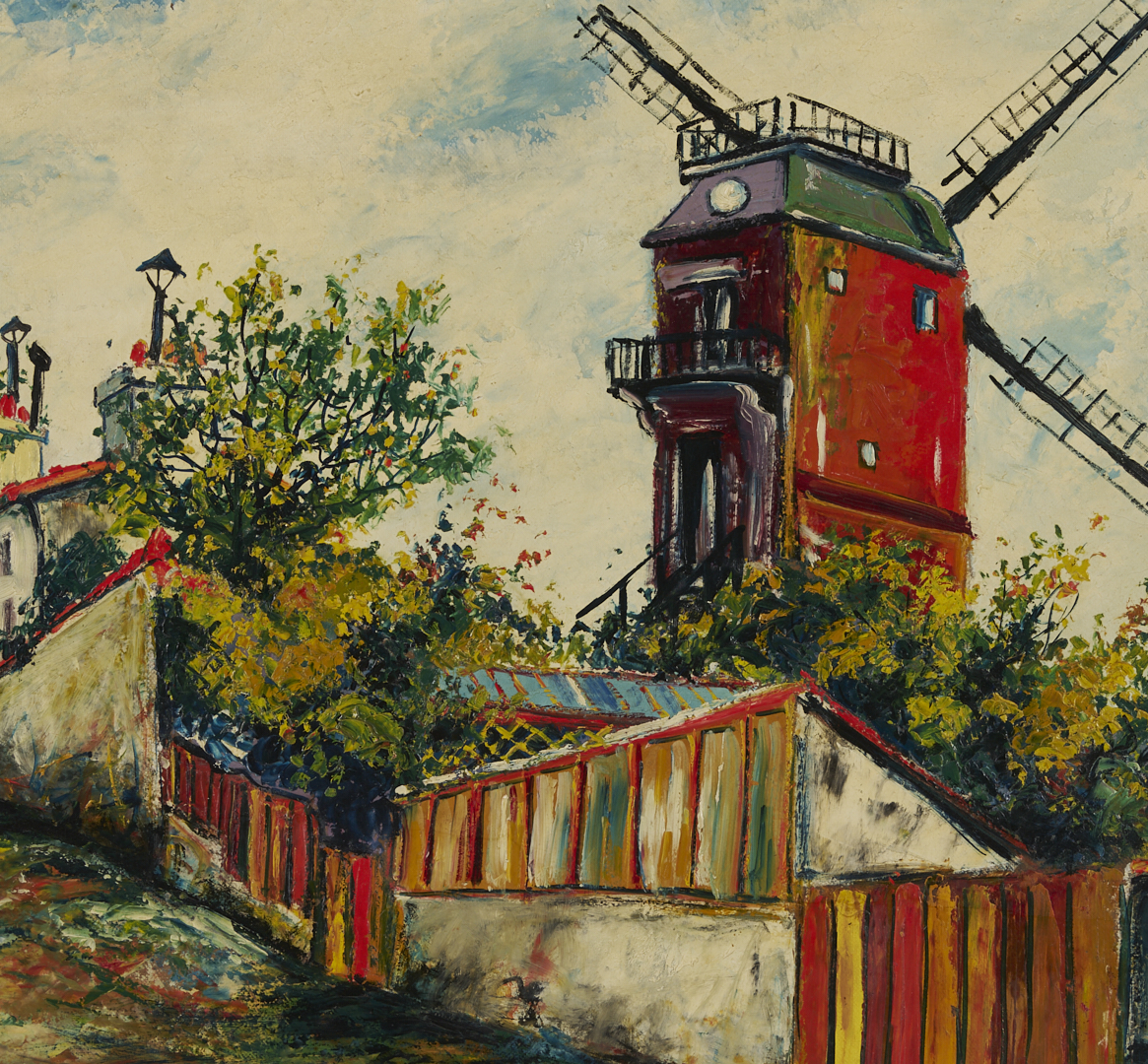 Lot 127: Elisee Maclet O/B Painting, Le Moulin de la Galette, Montmartre