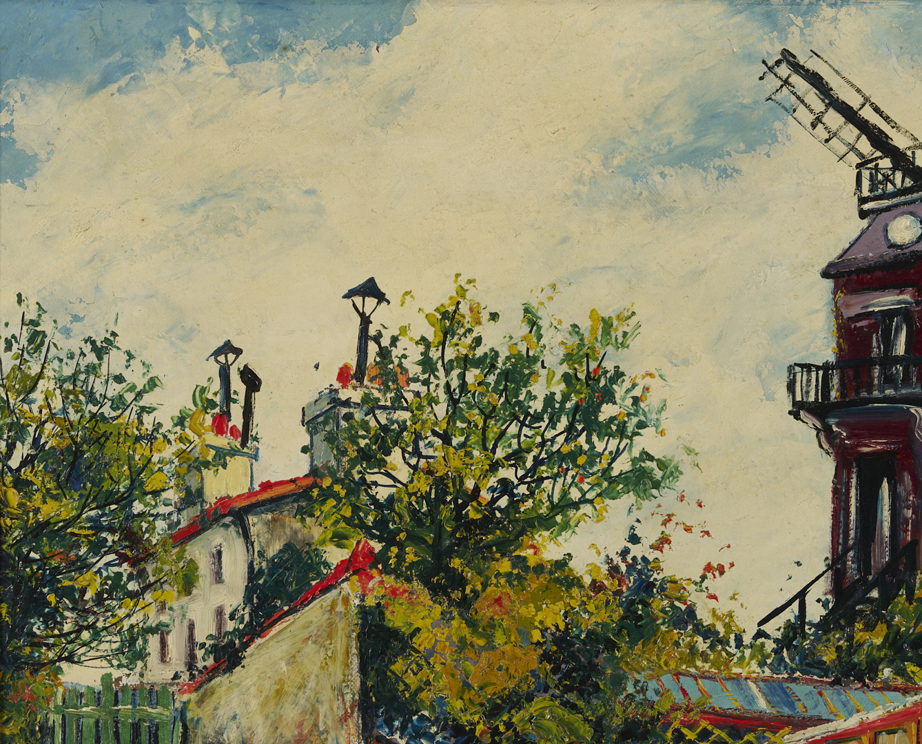 Lot 127: Elisee Maclet O/B Painting, Le Moulin de la Galette, Montmartre