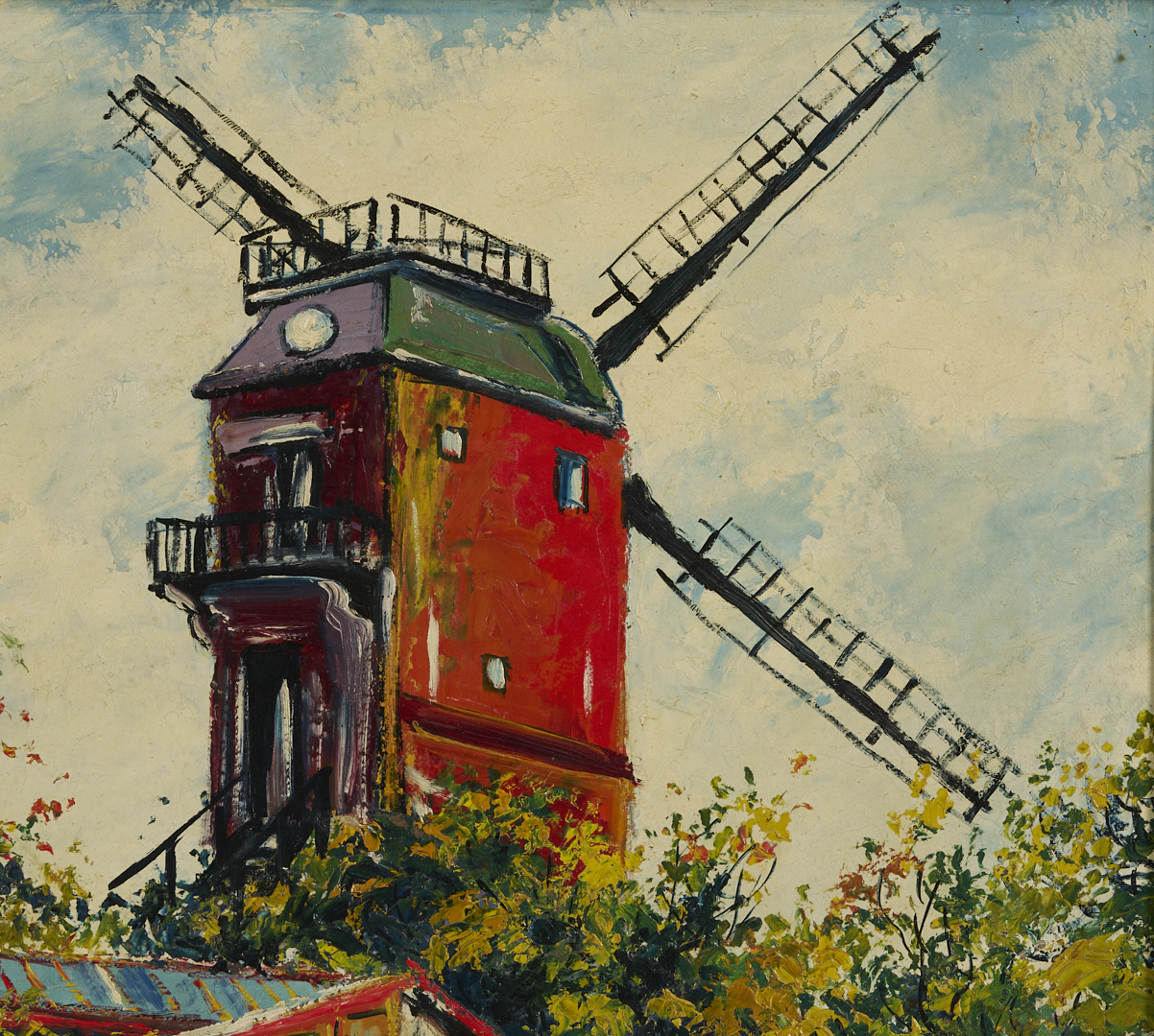 Lot 127: Elisee Maclet O/B Painting, Le Moulin de la Galette, Montmartre
