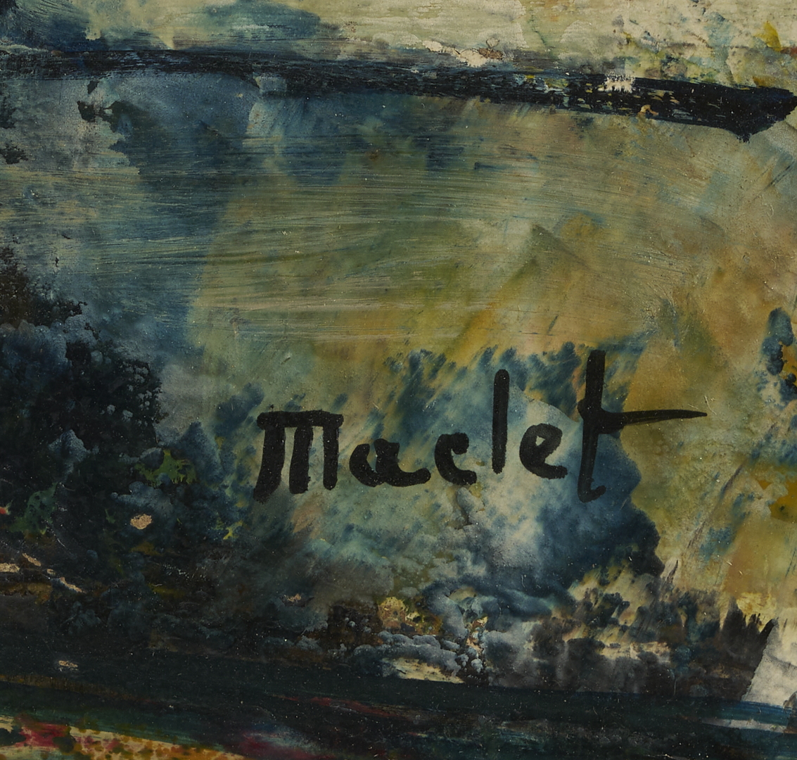 Lot 127: Elisee Maclet O/B Painting, Le Moulin de la Galette, Montmartre