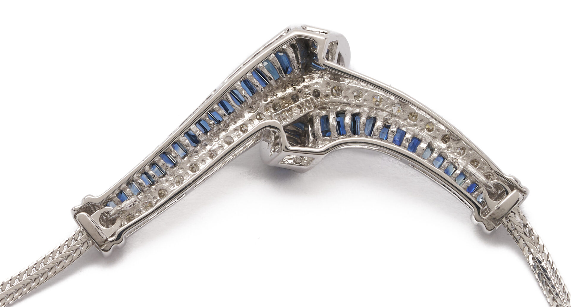 Lot 1284: 10K Gold, Diamond, & Sapphire Necklace