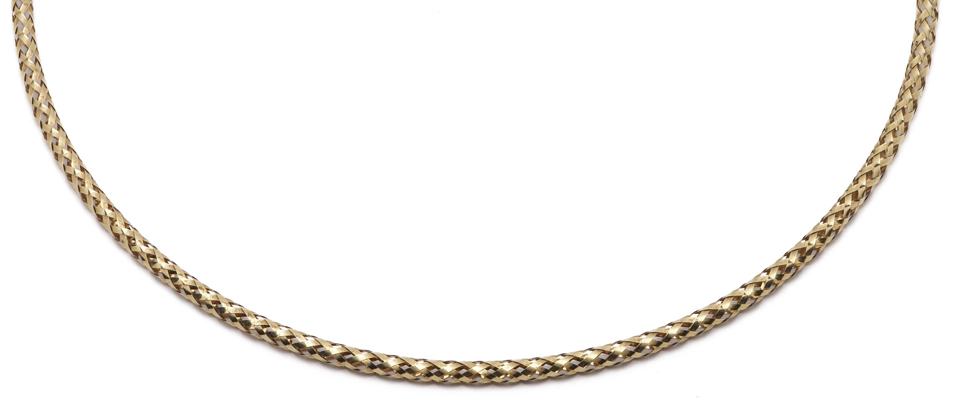 Lot 1289: 14K Italian Gold Necklace and 10K Gold Rope Chain Necklace