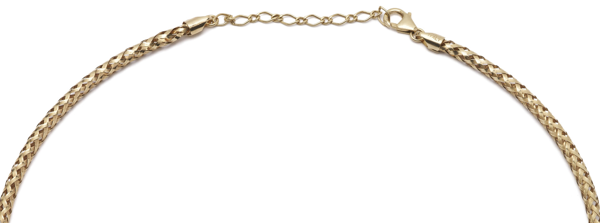 Lot 1289: 14K Italian Gold Necklace and 10K Gold Rope Chain Necklace