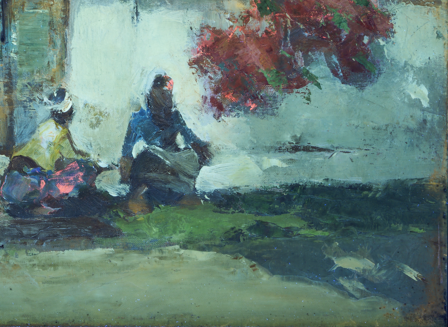 Lot 128: Gerard Pieter Adolfs O/C Indonesian Street Scene Painting