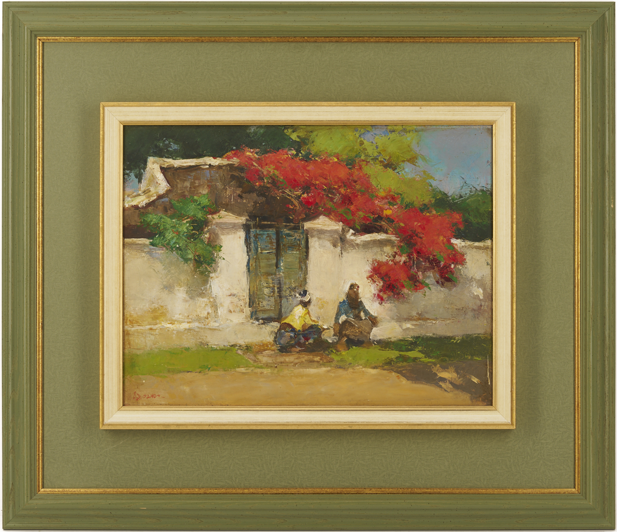 Lot 128: Gerard Pieter Adolfs O/C Indonesian Street Scene Painting