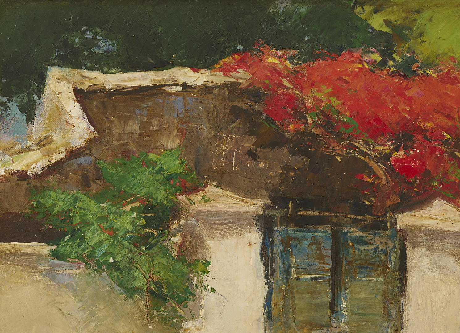 Lot 128: Gerard Pieter Adolfs O/C Indonesian Street Scene Painting