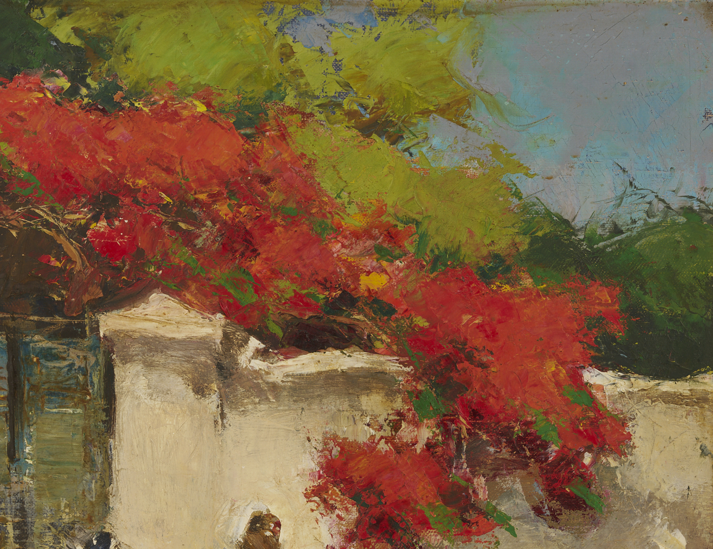 Lot 128: Gerard Pieter Adolfs O/C Indonesian Street Scene Painting