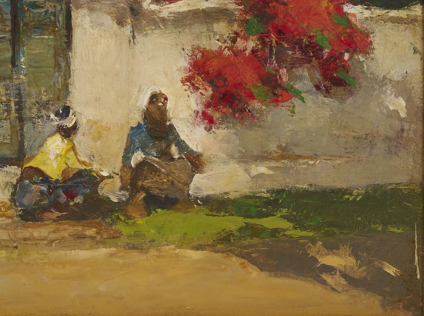 Lot 128: Gerard Pieter Adolfs O/C Indonesian Street Scene Painting