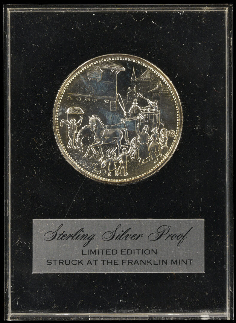 Lot 1293: 1973 Franklin Mint Calendar Silver Medallion, Original Box