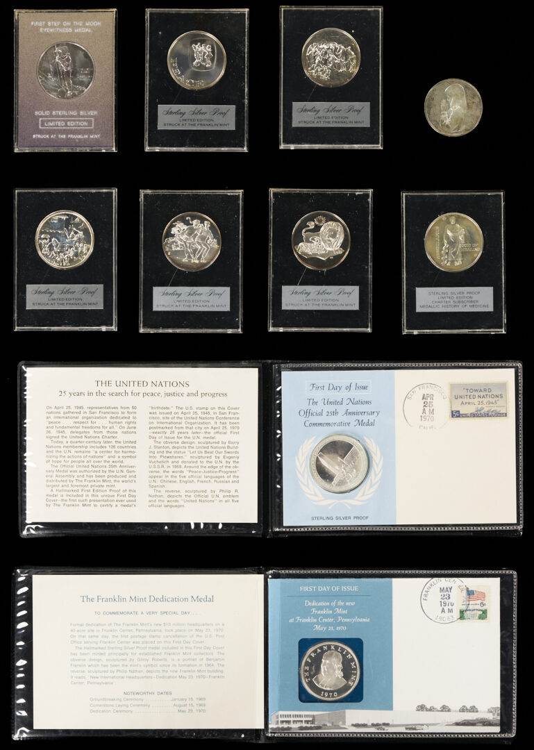 Lot 1293: 1973 Franklin Mint Calendar Silver Medallion, Original Box