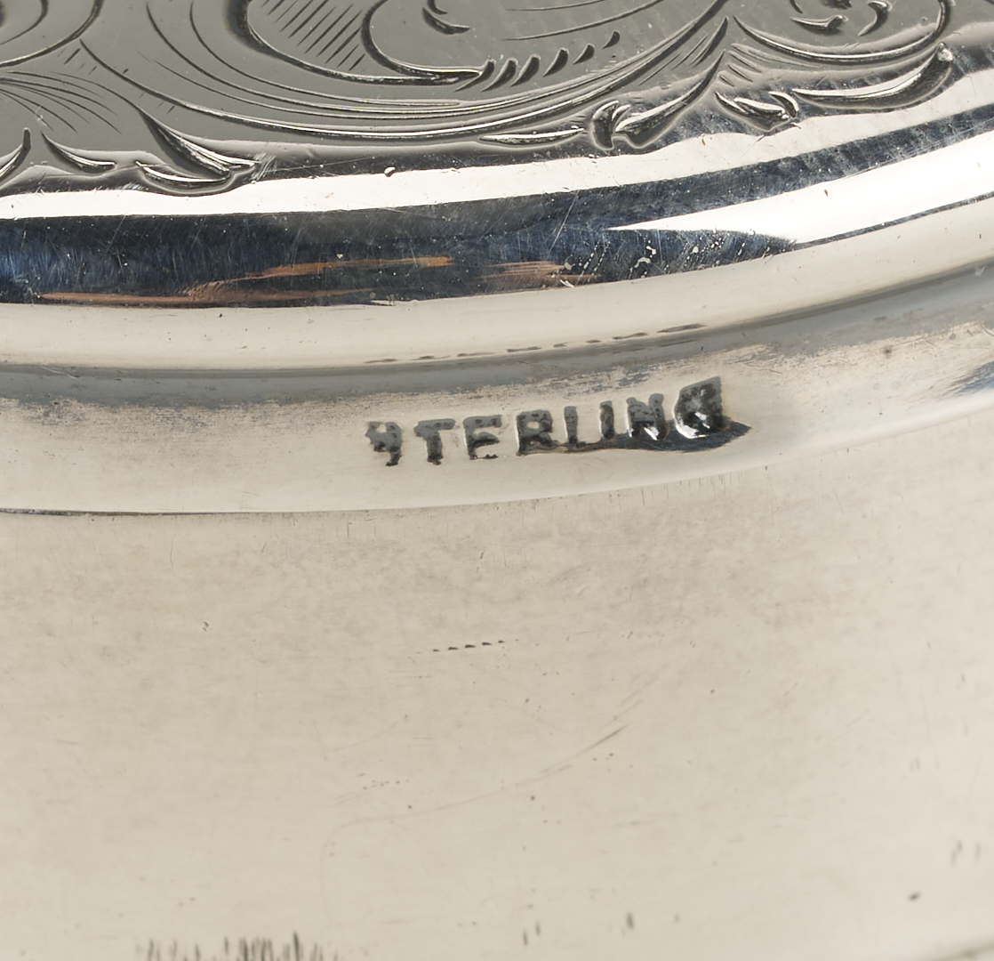 Lot 1296: 14 Assorted Sterling Silver Boxes and Cases