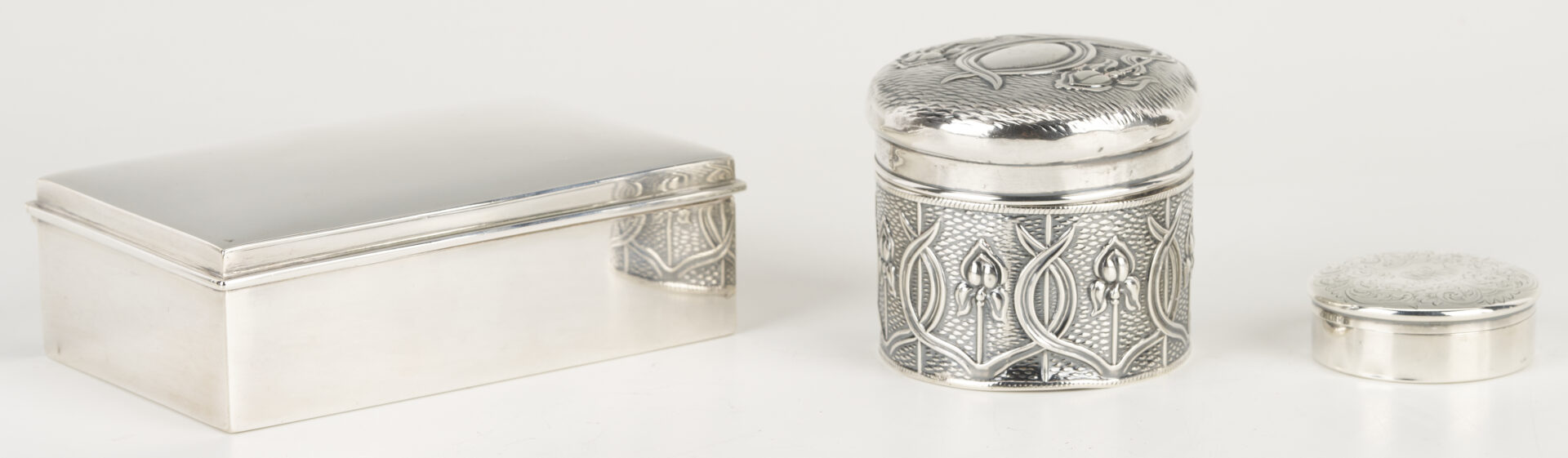 Lot 1296: 14 Assorted Sterling Silver Boxes and Cases