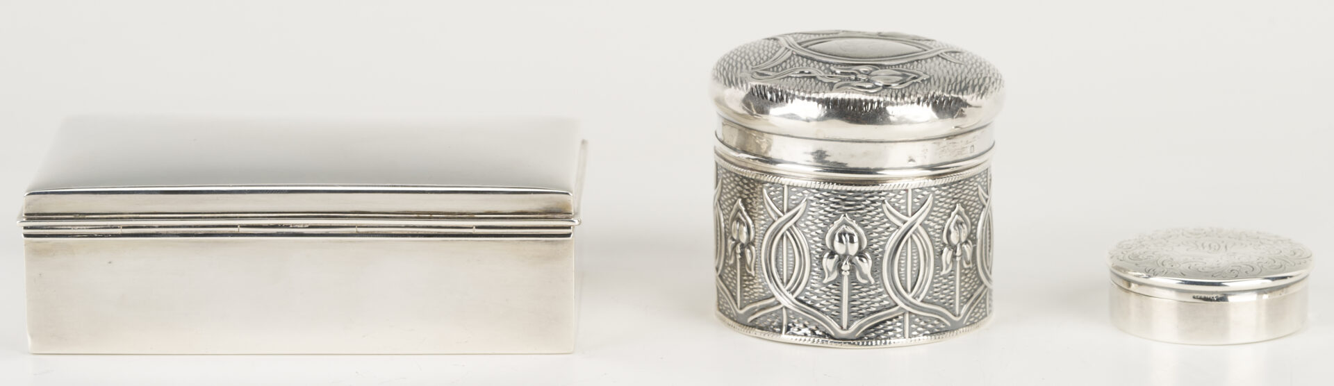 Lot 1296: 14 Assorted Sterling Silver Boxes and Cases