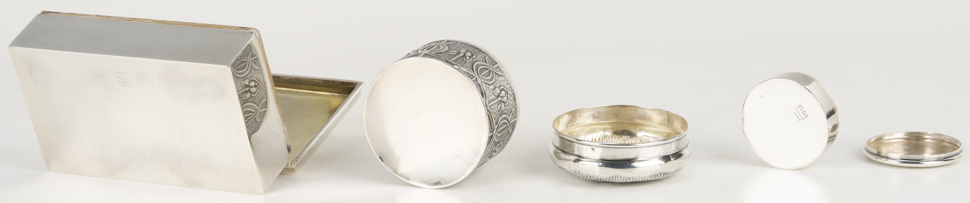 Lot 1296: 14 Assorted Sterling Silver Boxes and Cases