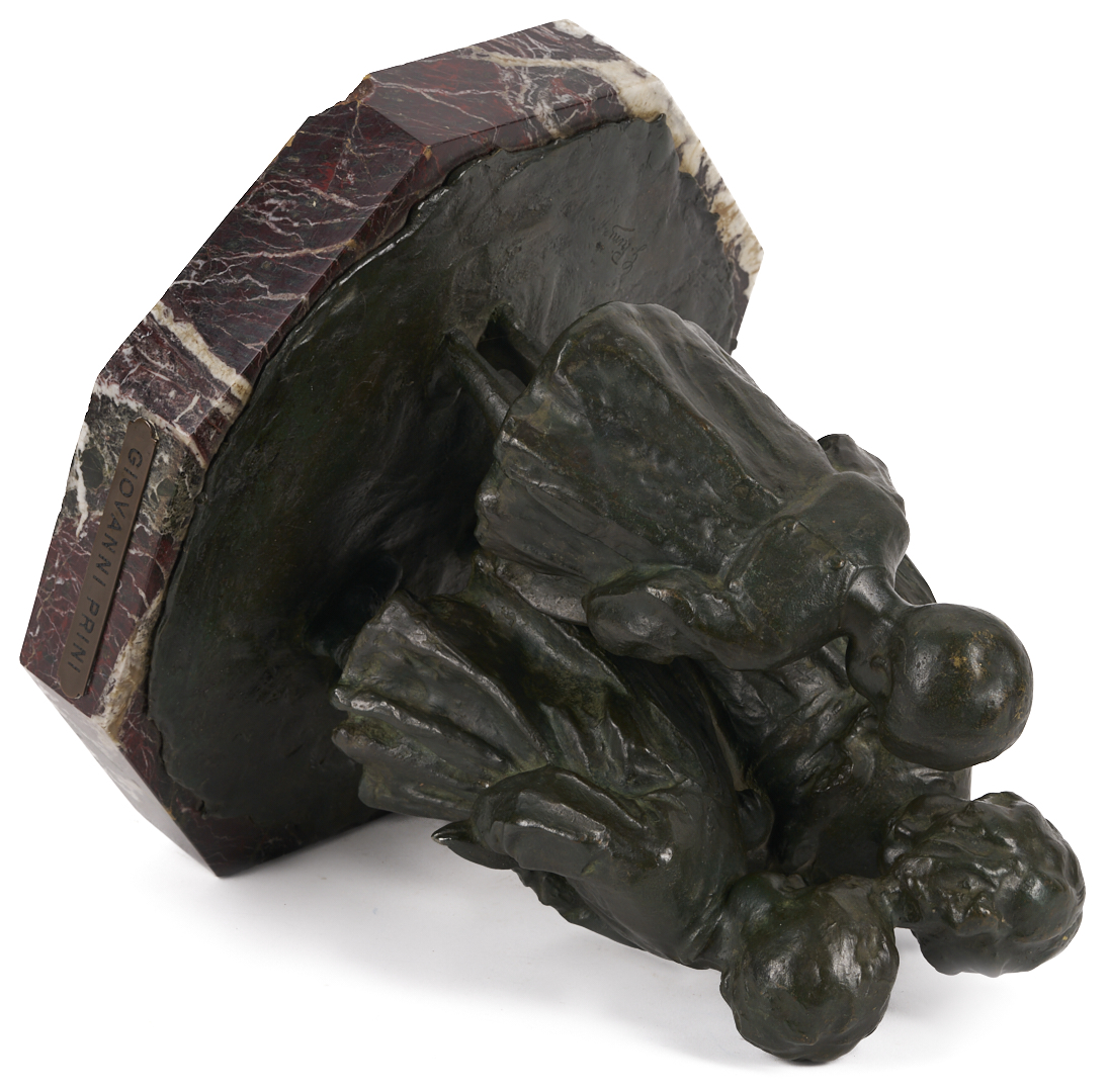 Lot 129: Giovanni Prini Bronze Sculpture, Three Children