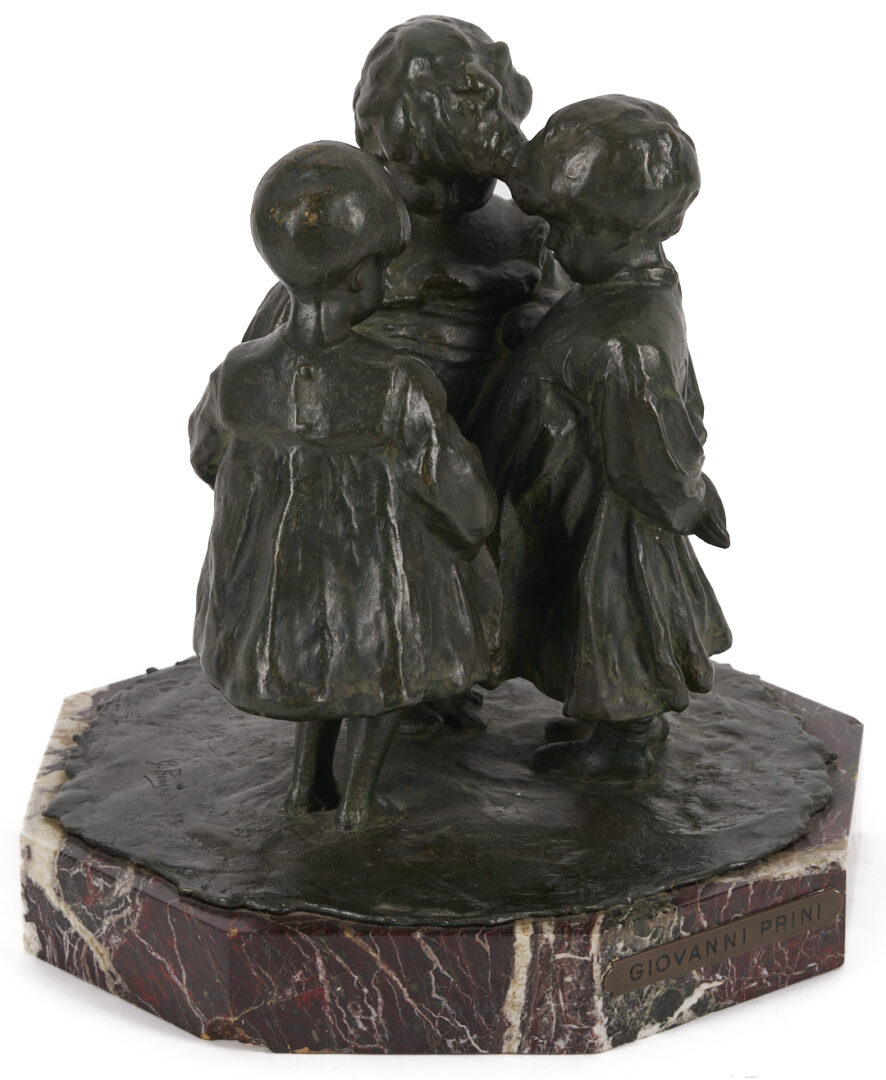 Lot 129: Giovanni Prini Bronze Sculpture, Three Children