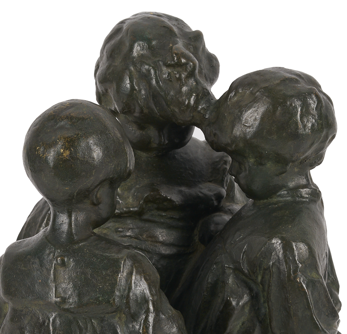 Lot 129: Giovanni Prini Bronze Sculpture, Three Children