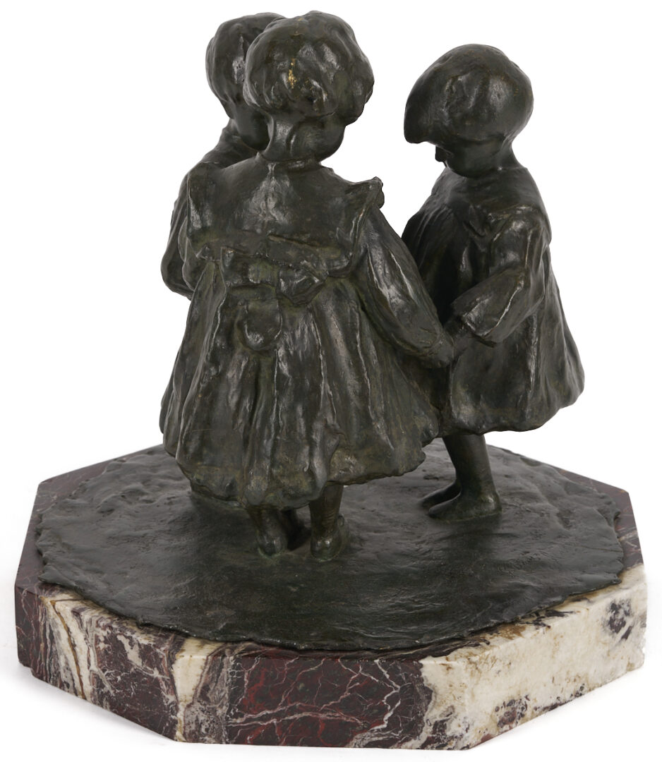 Lot 129: Giovanni Prini Bronze Sculpture, Three Children