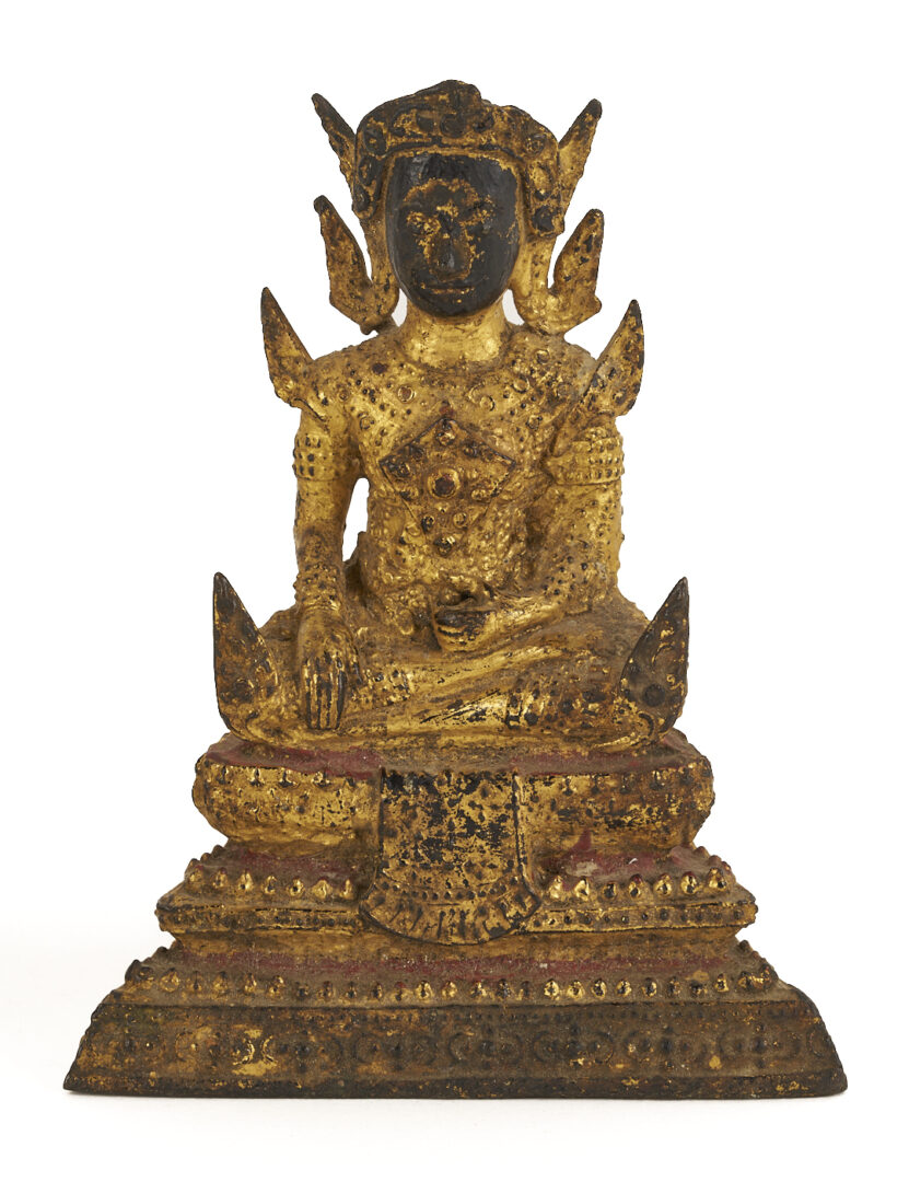 Lot 12: Two Small Gilt Buddha Figures
