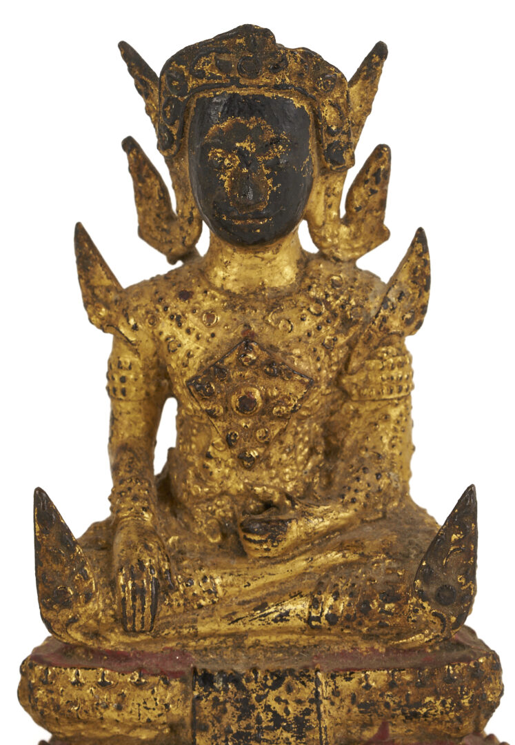 Lot 12: Two Small Gilt Buddha Figures