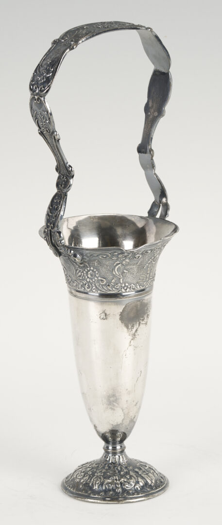 Lot 1300: Gorham Sterling 8 in. Bowl plus Victorian Silverplated Vase