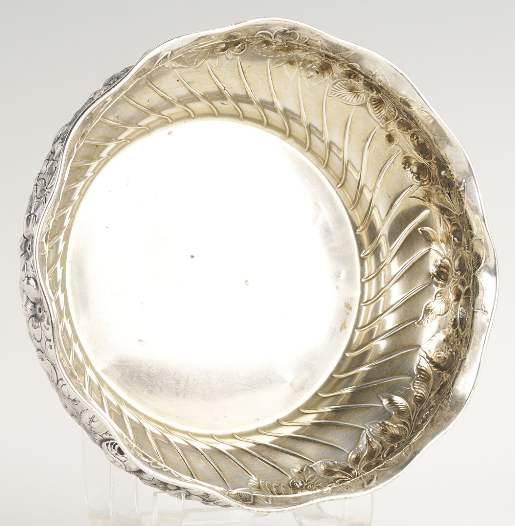 Lot 1300: Gorham Sterling 8 in. Bowl plus Victorian Silverplated Vase