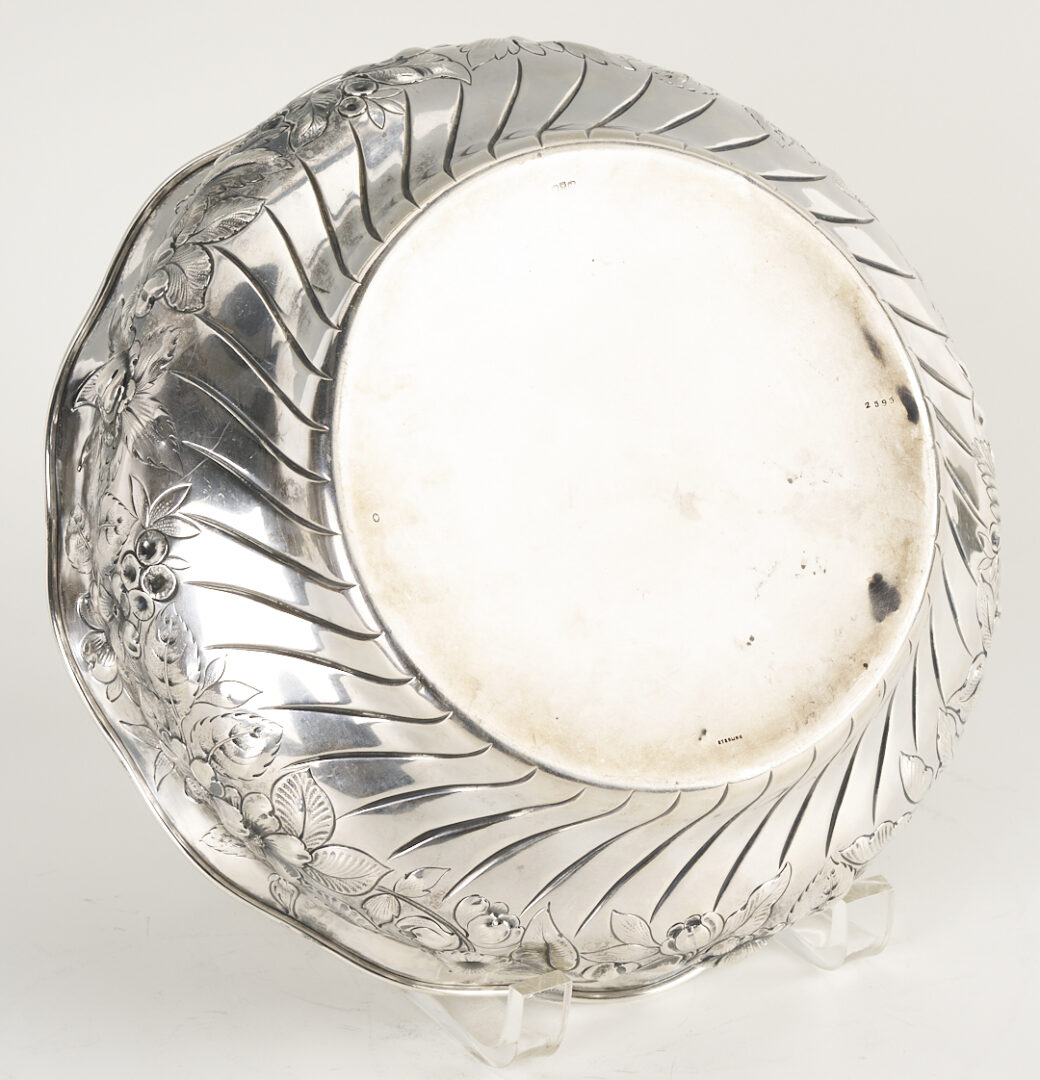 Lot 1300: Gorham Sterling 8 in. Bowl plus Victorian Silverplated Vase